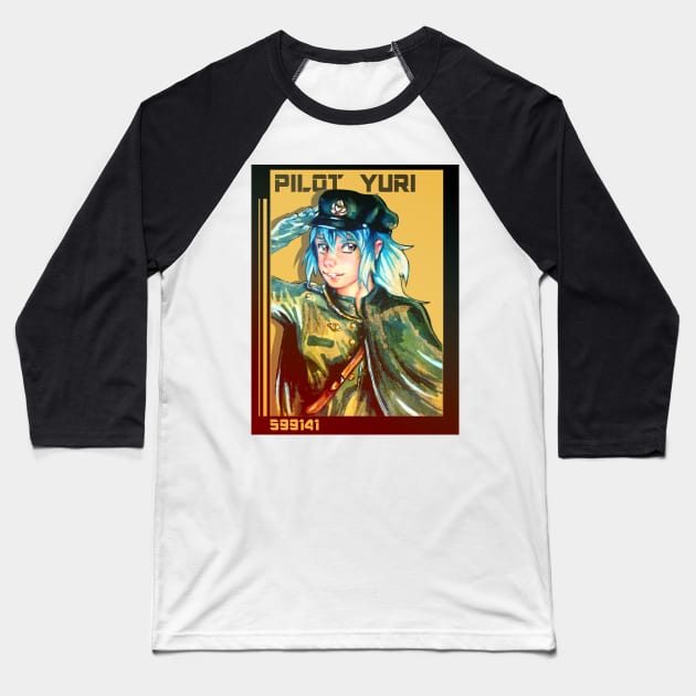 Anime girl captain pilot Baseball T-Shirt by Estef Mos Art